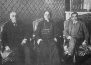Rada Regencyjna. Od lewej: Józef Ostrowski, ks. Prymas Aleksander Kakowski, Zdzisław Lubomirski